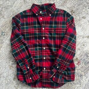 Long sleeve flannel Polo dress shirt